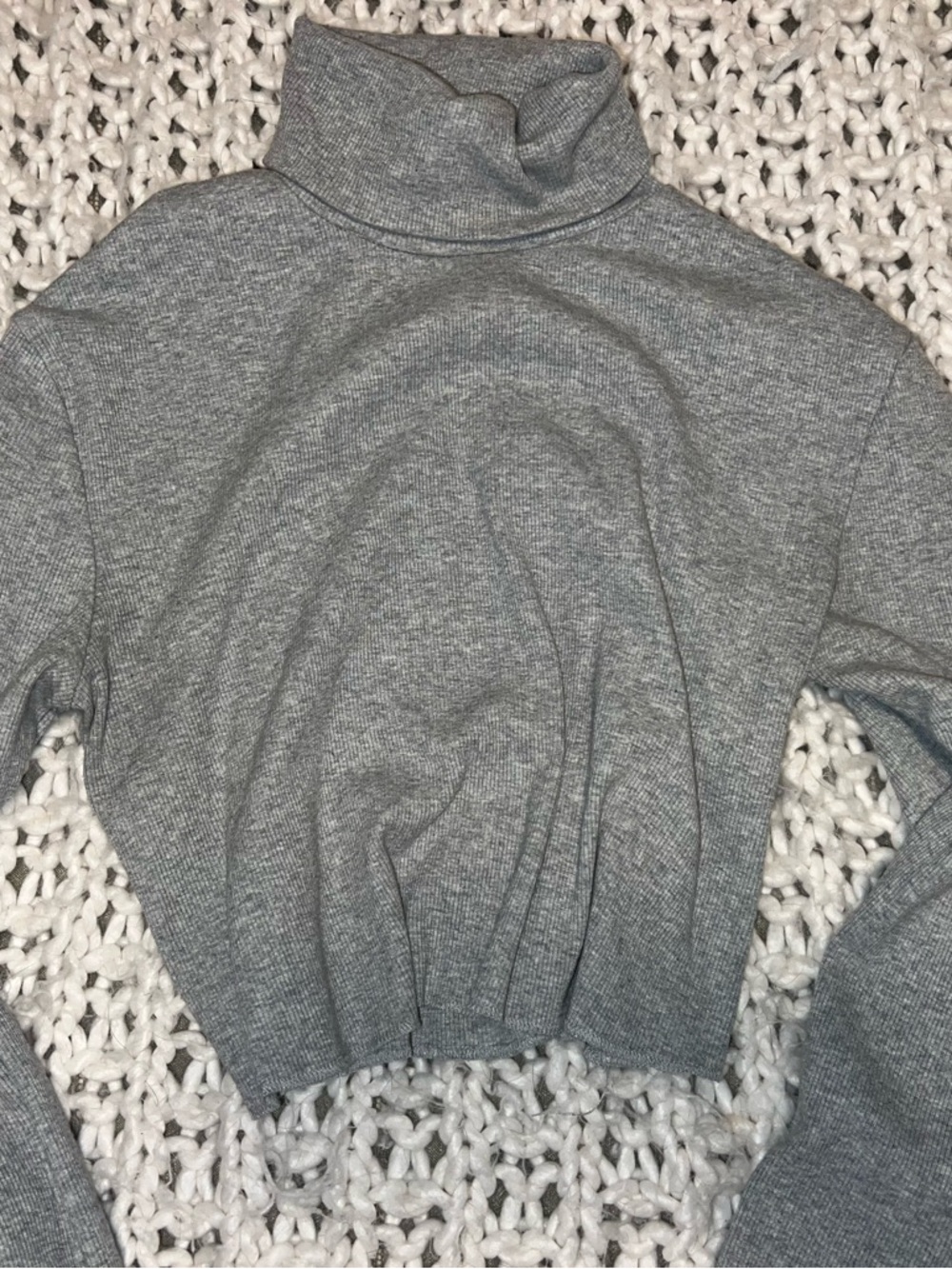 Forever 21 Gray Ribbed Turtleneck Sweater